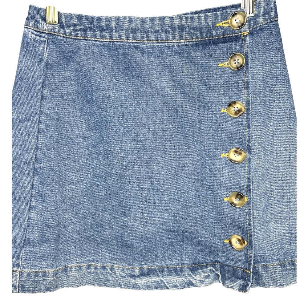Lulus Denim Mini Skirt Women's Size S Blue Button Front Casual